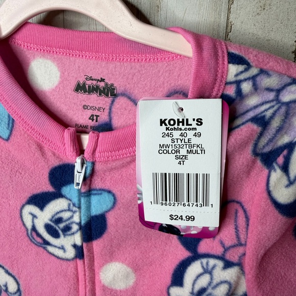 Disney Minnie Mouse Pink and Blue Kids Footie - Picture 3 of 3